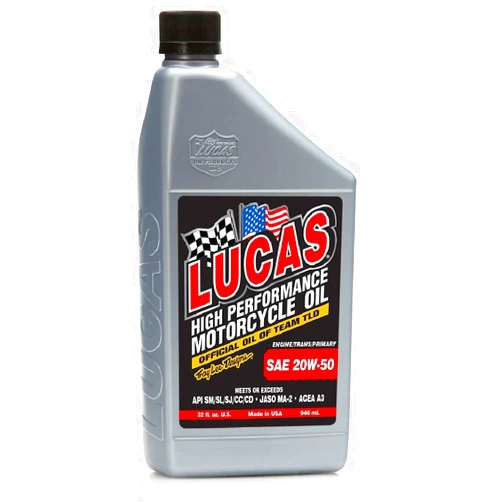 Lucas Oil 10700 SAE 20W-50 Motorcycle Oil - Gray, 1 Quart (32 Ounces)
