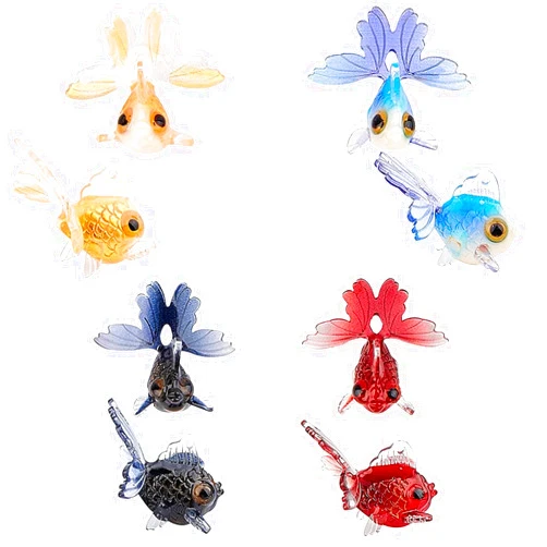 SUNNYCLUE 8Pcs 4 Colors Resin Goldfish Charms 3D Simulation Goldfish Charm Miniature Lifelike Fish Ornaments for Summer Earrings Bracelet Necklace Keychain Jewelry Making DIY Craft Finding Supplies
