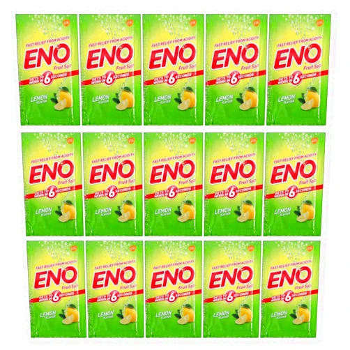 ENO 15 X Eno Fruit Salt Antacid Instant Acidity Relief Lemon (Lime) Flavour 5g X 15 Sachet by Eno
