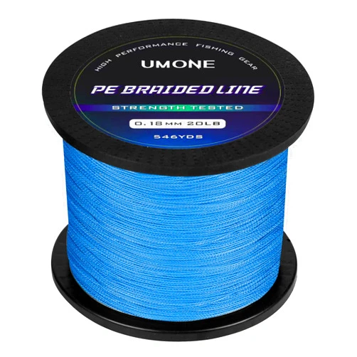 UMONE Thinner Braided Fishing Line, Ultra-Strong Abrasion Resistant Zero Stretch Braided Line, 4&8 Strand