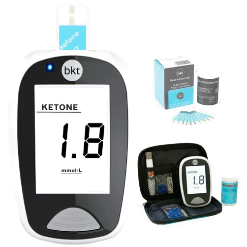 BKT Best Ketone Test BKT Ketone Focus Kit Blood Glucose & Ketone Meter Starter Kit FDA-Cleared Ketosis Metabolic Health Low Carb Fasting Diabetes Support +50 Ketone Test Strips +Lancets +Lancing Device +Travel Case