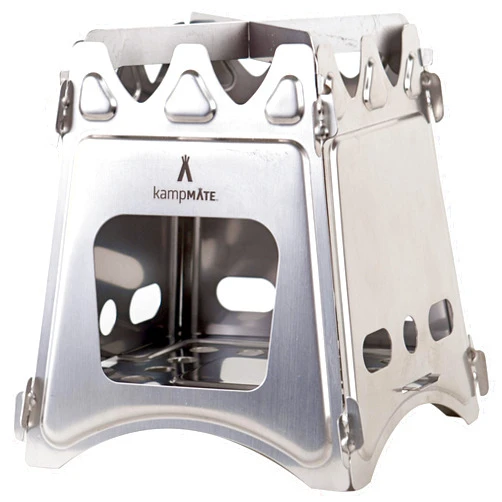 KampMATE WoodFlame Ultra Lightweight Portable Wood Burning Camping Stove, Backpacking Stove with Nylon Carry Case - Perfect for Survival Packs & Emergency Preparedness