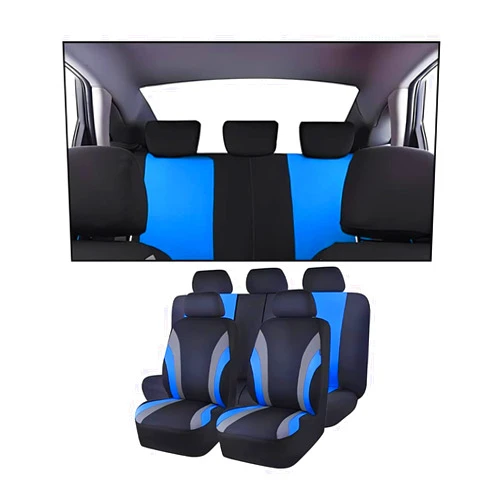 LMDMML 9 Piece Car Seat Set, Car Protective for Highback Seat, Seat Perfect Protection, for Volkswagen VW T-ROC Crossover Up! Cars, Vans,B Blue