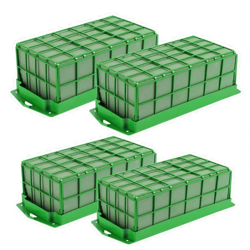 HongWay 4 Pieces Floral Foam Cage Flower Holder with Floral Foam for Fresh Flower Arrangement and Wedding Holiday Decorations