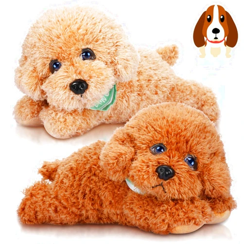 Skylety 2 Pcs Plush Stuffed Golden Poodle Dog Plush Animals Soft Toy Stuffed Puppy Adorable Plush Puppy Toys for Preschool Birthday Party Supplies (Toy Poodle, 10.6 Inch)