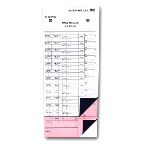 Donkey Auto Products Daily Time and Job Ticket - 12 Labels per Sheet (3-Part) (Form JT-12-PSG) (500 per Box)