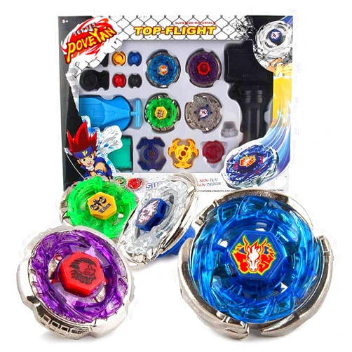 Poveyan Bey Battle Blade Metal Fusion Starter Set with 4D Launcher Grip Burst Battle Set Packed.