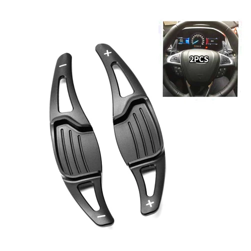 SANRILY for Steering Wheel Paddle Shifter Extension for Ford Mondeo Lincoln MKZ Taurus Edge Accessories, Metal Alloy Shift Paddle Blade Fits:2013-2019 Replacement Kit Paddle-Shift Covers Black