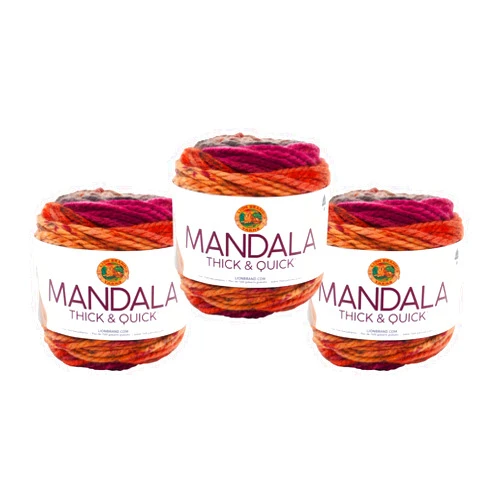 Lion Brand Yarn (3 Pack) Lion Brand Yarn Mandala Thick & Quick Bulky Yarn, Pocket Watch