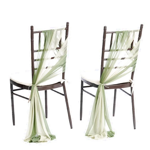 Ling's moment Wedding Chair Sashes Cover Aisle Decorations Draping Fabric Wrinkle-Free with Tie 16 Pcs Sage & Milky Green for Party Ceremony Reception Floral Arrangement Banquet Outdoor Decor