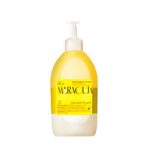 natura - Ekos Maracujá Triple Phase Shower Oil Refill - Calming In-Shower or Bath Body Oil - Scented - Bath Oil - Skin Moisturizer - Vegan Skin Care - Brazilian Beauty Secrets - 6.7 fl oz (200ml)