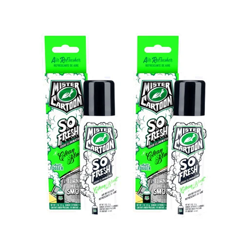 Turtle Wax X Mister Cartoon 54297 So Fresh Odor Eliminating Fogger Car Air Freshener, Long Lasting Scent, For Car and Home, 2 oz. (Pack of 2), Clean Blast Fragrance
