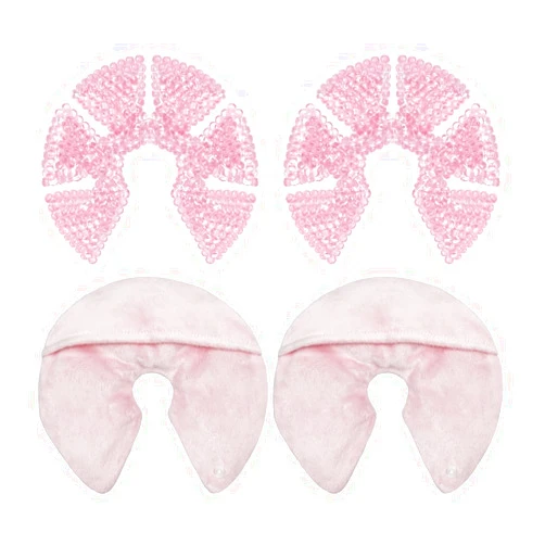 ZNÖCUETÖD Hot/Cold Breast Gel Bead Ice Packs Breast Cooling/Heat Pads Relief for Breastfeeding, Nursing Pain, Mastitis, Engorgement, Swelling, Plugged Ducts | Boost Milk Let-Down & Production,2 Pack (Pink)