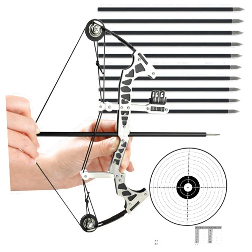 TIETHEKNOT Archery Bow Set Left and Right Hand Compound Bow Hunting Bow Metal Material Catapult RH/LH for Practice Archery