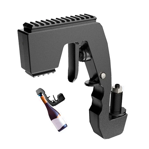 UPOFI Champagne Gun，Champagne Gun for Parties - Lightweight Plastic Sprayer with Adjustable rubber plug，Portable &Safe Beer Shooter for Birthdays, Weddings，Easy Clean & Reusable(Black)