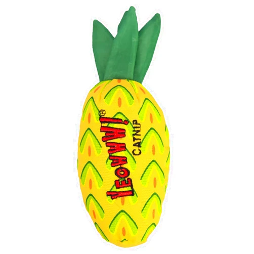 YEOWWW! Pineapple Catnip Toy for Cats, Yellow, 7