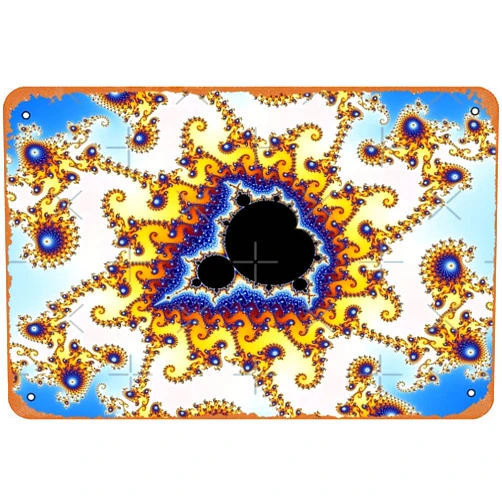 Yzixulet Mandelbrot Set Poster Metal Sign Retro Home Decorative Vintage Tin Sign 12 x 8 Inch