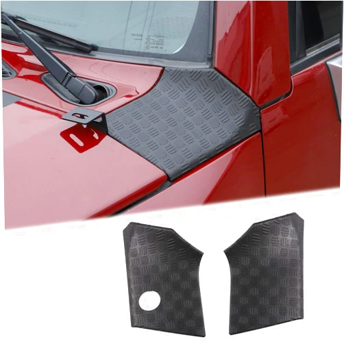 LLKUANG Car Black Cowl Body Armor Outer Cowl Covers Side Corner Guards for Toyota FJ Cruiser 2007-2021,Headlight ABS Hood Side Trim Panel-1 Pair (Hood Side Corner Guard)