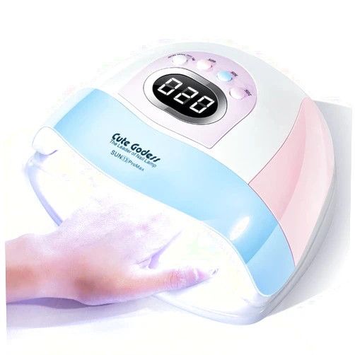 Cute godess UV LED Nail Lamp 220W Fast Dryer Nail Curing Lamps for Home & Salon UV Nail Dryer for Gel Polish with Automatic Sensor -4 Timers Professional Nail Art Accessories