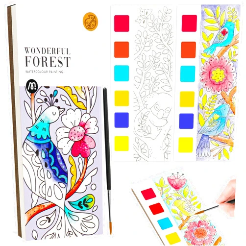 JCREN Watercolor Painting Books, Pocket Watercolor Painting Coloring Kit, Paint with Water Bookmarks Travel Activity Party Favors for Kids Toddlers Gifts for Boys and Girls