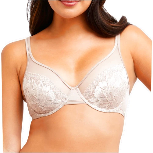 Bali Women's One Smooth U Lace Minimizer Bra, Underwire Bras, Full-Coverage Convertible Bra