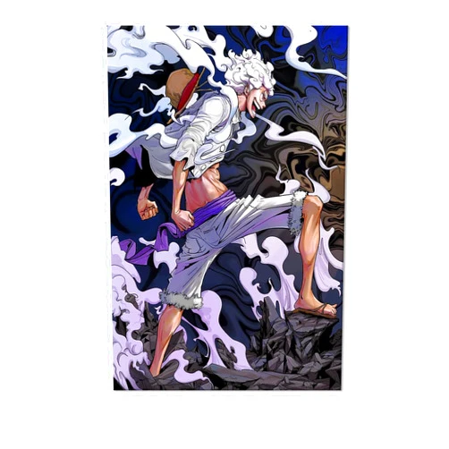 ORAPICH Anime One Piece Poster Gear 5 Luffy HD Print Canvas Painting Wall Art For Living Room Bedroom Office Decor 12x16.5inch, Unframed