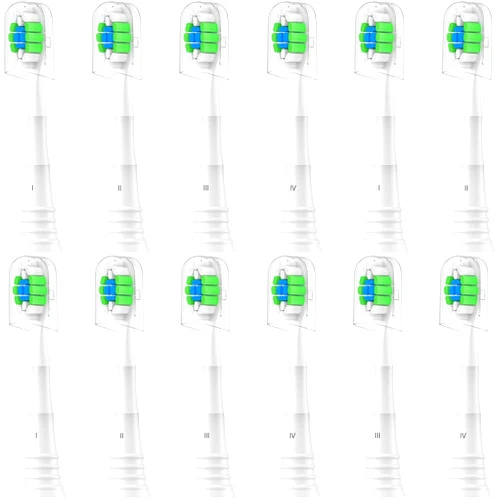 Wardimark Replacement Toothbrush Heads Compatible with Philips Sonicare Electric Toothbrush, 12 Pack Replacement Brush Heads for Snap-on Electric Tooth Brushes, 12 White
