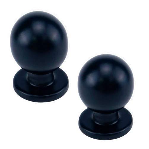 WDONAY 0.98 Inch Cabinet Knobs Polished Chrome Cupboard Drawer Pulls with Screws for Kitchen Bathroom Bedroom Living Room 2 Pcs (Black)