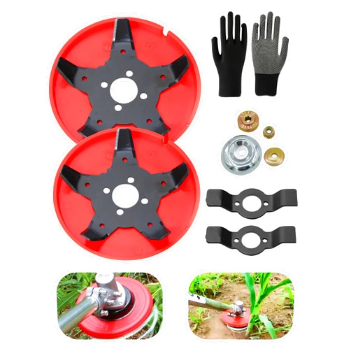 AGSIXZLAN 2 Pcs Weeding Disc for Weedeater, 2024 New Multifunction Weeder Plate for Trimmer,Paddy Field, Dry Land, Waterway Dual Use Weeding Disc，Indestructible Trimmer Head with Accessories(2 Sets)