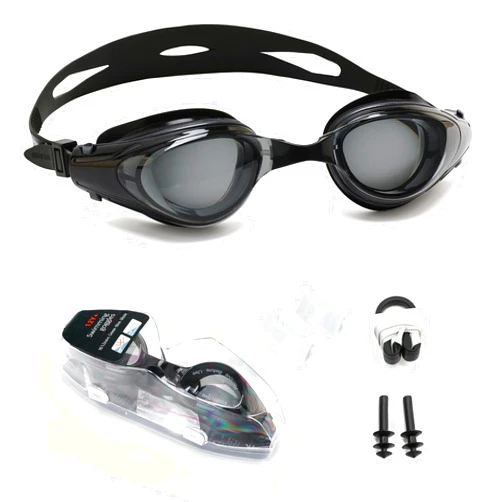 Body+ Nearsighted Swim Goggles, Anti-Fog, Dual Strap, Auto Buckle, Short Sighted Swimming Goggles for Men Women Adult Junior