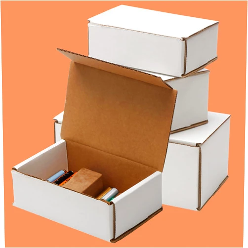 The Boxery Corrugated Mailers White Tuck Shipping Boxes (12x6x4)