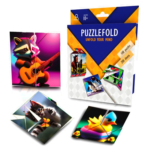 Smartstoy Puzzlefold Origami Kit Puzzle Games - 100 Puzzles, 200 Sheets Brain Puzzles for Adults, Teens, Paper Folding Challenge, Brain Teasers for Adults, Kids Ages 12-14 Teenagers, Teen Girls & Teen Boys