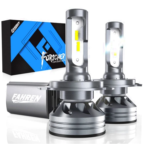 FAHREN H4/9003/HB2 LED Bulb, 24000LM Super Bright 6500K Cool White Fog Bulbs, H4 Hi Low Beam Fog Bulbs with Turbo Fan, IP68 Waterproof Pack of 2