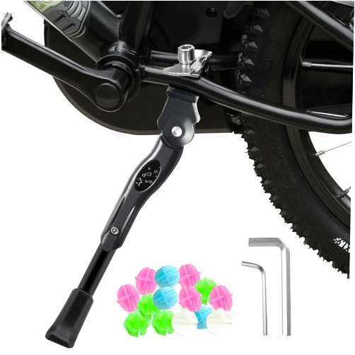 LEICHTEN Kickstand for Kids Bike Center Mount for 16 18 20 Inch Adjustable Children's Bicycles Aluminium Alloy Bike Kick Stand Support Storage