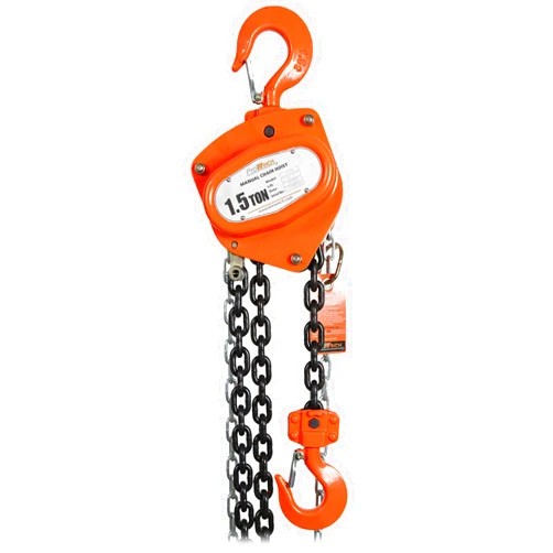 Prowinch 3,300 lbs (1.5 Ton) Manual Chain Hoist with 20 ft Lifting Height, Featuring a Durable G80 Black Tempered Chain for Reliable Heavy-Duty Lifting
