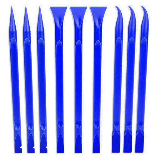 Mozeat Lens Car Crevice Cleaning Tool, 9 Pieces No-Scratch Plastic Scraper Tool for Tight Spaces, Multi-Use Small Paint Scraper Tool Sticker Remover for Kitchen, Crevices, Food, Paint, Labels, Oil Stains, Dirt