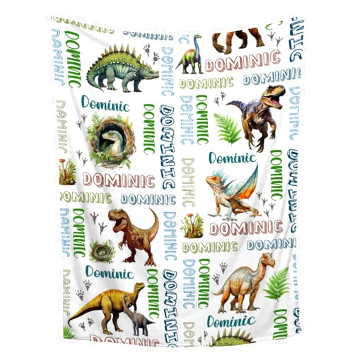 Aniruddha Custom Dinosaur Baby Name Blanket,Personalized Dinosaur Baby Blanket,Custom Baby Blankets with Name for Kids,Customized Name Blanket for Toddlers Kids Nursery,30