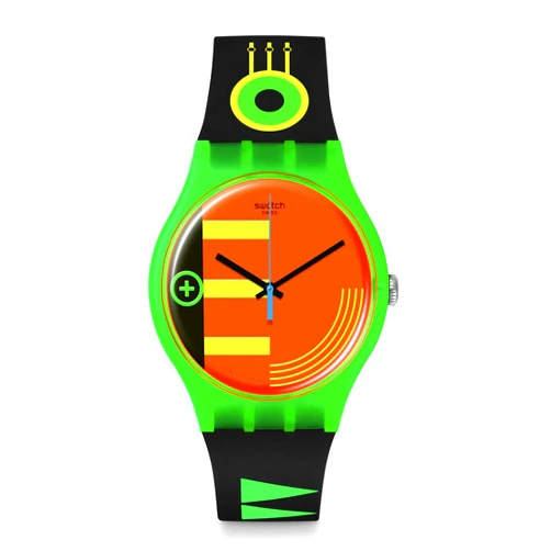 Swatch Casual Watch Green Quartz Bio-sourced NEON Rider