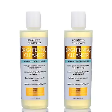 Advanced Clinicals Face Wash Brightening Vitamin C Facial Cleanser – Gentle Blackhead Facial Wash Hydrates Dry Skin, Daily Pore Minimizer For Age Spots, Hyperpigmentation, & Acne, 8.2 Fl Oz (2-Pack) Vitamin C Face Wash (2-Pack)