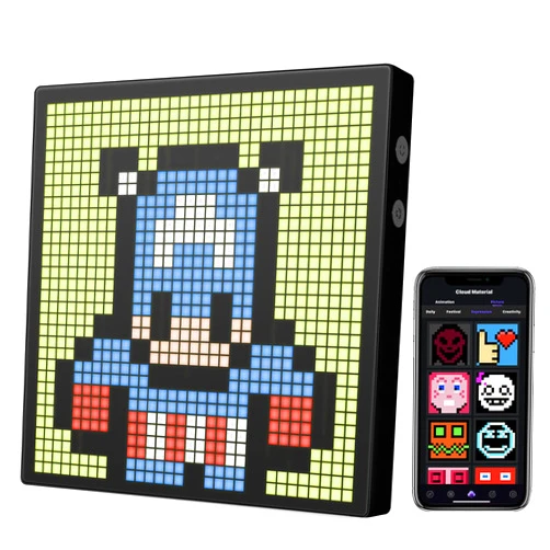 IDotMatrix LED Pixel Display, 32x32 Programmable Pixel Art Display with APP Control for Kids Boys Girls, Creative Animations,Fun Text and Digital Clock, Gaming Accessories for Desk/Wall Room Decor