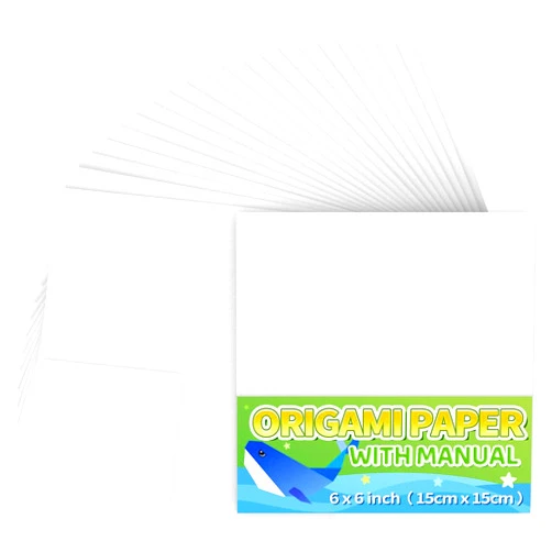 Praisebank White Origami Paper, 220pcs 6x6inch, Double Sided Color, Origami Paper Kit for Crafts, Origami Kit.