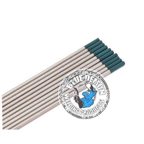 Blue Demon Welding Tungsten Electrodes, Pure Tungsten, GREEN, EWP, 3/32 in x 7 in x 10 pc pack TEP-332-10T