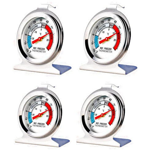 LinkDm 4 Pack Refrigerator Freezer Thermometer Large Dial Analog Thermometer