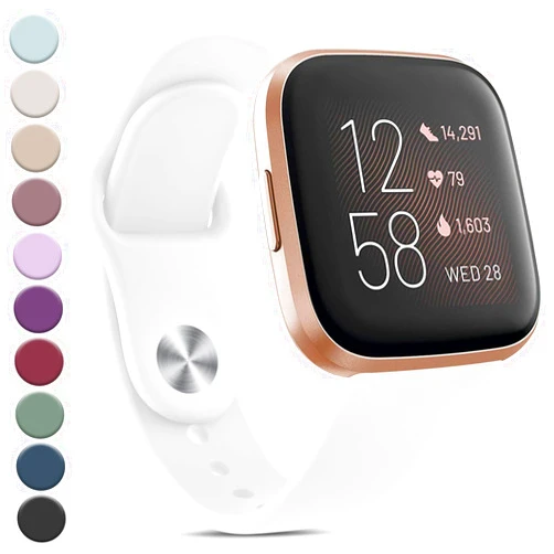 Meliya Silicone Bands Compatible with Fitbit Versa 2 Bands Women Men, Classic Adjustable Sport Replacement Wristbands for Fitbit Versa 2 / Fitbit Versa/Versa Lite/Versa SE