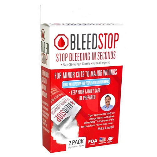 StopsBleeding Bleedstop Stop Bleeding in Seconds Emergency First Aid for Home Kids and Family (2) 20g Powder Packets (1)