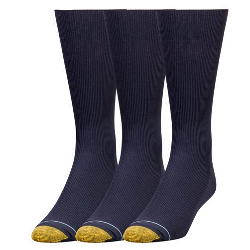 GOLDTOE Men's Metropolitan Crew Dress Socks, 3-Pairs