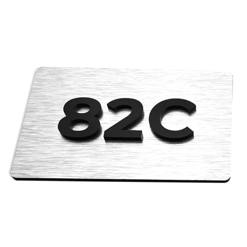 ALÚMADESIGNCO Office Number Placards - Unit Identification signage - Suite Sign - Apartment Door Numbers - Room Number Signs - Hotels Plaques - Classroom Indoor Plate