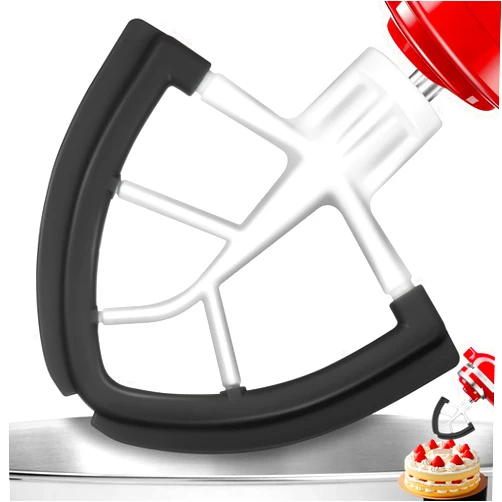 COADOW Flex Edge Beater Paddle for KitchenAid 4.5-5QT Tilt-Head Stand Mixer Silicone Bowl Scraper Replacement Part,Dishwasher Safe for Kitchen Aid Accessories And Attachments Mixers Accessory,Black
