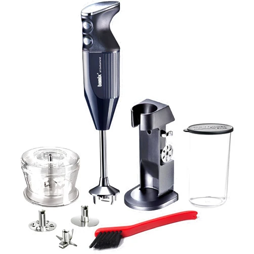 bamix® of Switzerland M200 Chef’s Favorite Stick Blender/Immersion Blender, Black – Includes 3 Interchangeable Stainless Steel Blades:Multipurpose, Beater, Whisk and Accessories Set.