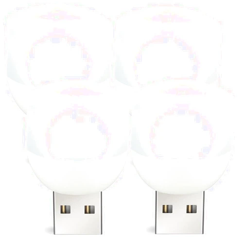 BukNikis USB Plug-in Night Light, Portable Cool White LED Lamp for Kitchen, Hallway, Stair, Basement, Bathroom, 4-Pack